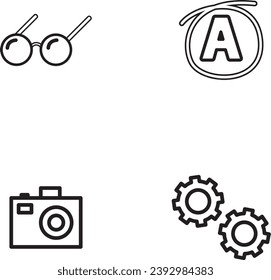 Ilustración vectorial del conjunto de iconos blanco y negro