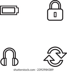 Vector illustration of white and black  icon set