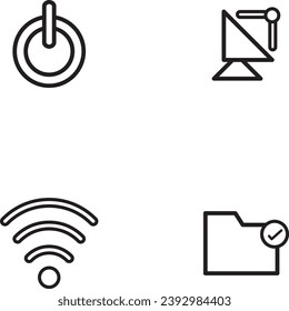 Ilustración vectorial del conjunto de iconos blanco y negro