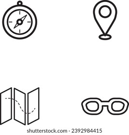 Vector illustration of white and black  icon set