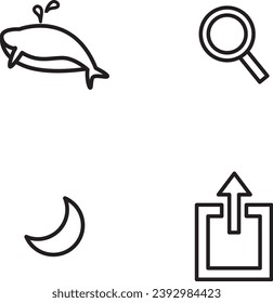 Vector illustration of white and black  icon set