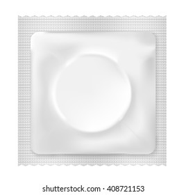 Vector illustration of white blank condom.