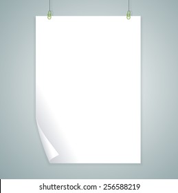 Vector illustration white blank isolated on grey background. Empty template.