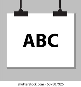 Vector illustration white blank isolated on grey background