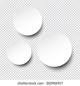 Ilustración vectorial de la burbuja de voz redonda de papel blanco.Eps10.