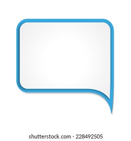 Vector illustration of white and blue paper round speech bubble