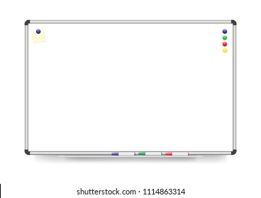 vector illustration, white board with copy space isolated on a white background.
