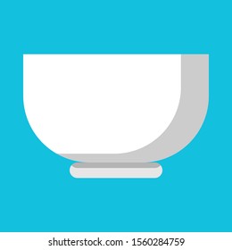 vector illustration of white bowl with flat design style
