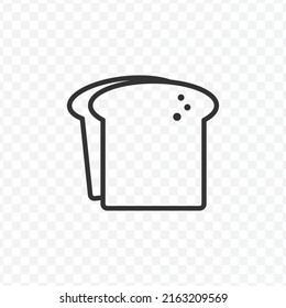 Vector Illustration Of White Bread Icon In Dark Color And Transparent Background(png).