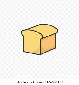 Vector illustration of white bread icon sign and symbol. colored icons for website design .Simple design on transparent background (PNG).