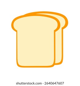 vector illustration of white bread on white background. bread icon