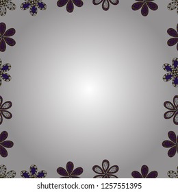 Vector illustration. Illustration in white, brown and purple colors. Quadrate frames doodles. Seamless pattern.