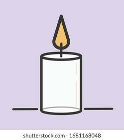 vector illustration of white candle