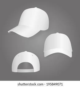 vector illustration of white caps in the three types of