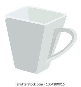 Vector illustration of a white ceramic cup