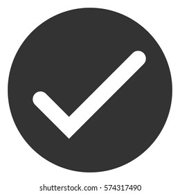 Vector Illustration of White Check . Black Circle / Button Icon