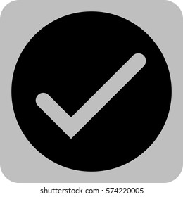 Vector Illustration of White Check Icon in black circle