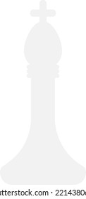 Vector illustration of a white chess king. Logic board game piece. Leader and monarch.
