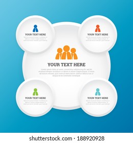 Vector illustration of white circle copyspace design element.