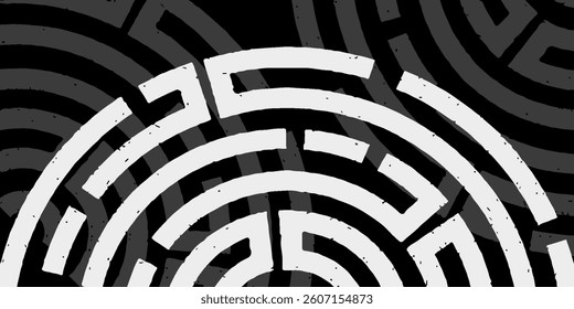 vector illustration of white circular maze 3D perspective background