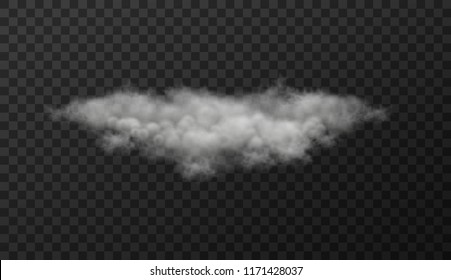 Vector illustration of white cloud on transparent background