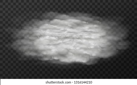 Vector illustration of white cloud on transparent background