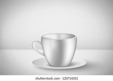 Vector illustration of white coffee cup