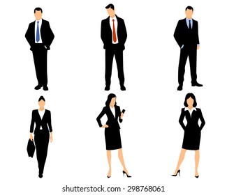 Vector illustration of a white collar workers
