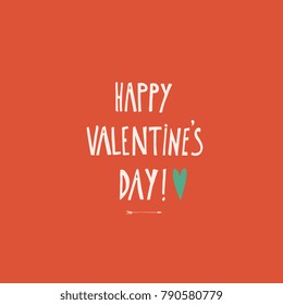 Vector illustration of white colored Happy Valentine's day words on red background.