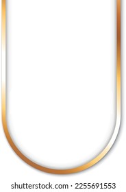 ilustración vectorial de banner de etiqueta de color blanco con marco de color dorado