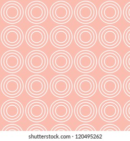 vector illustration of white concentric circles pattern on pink background