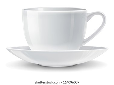 Vector illustration of white cup