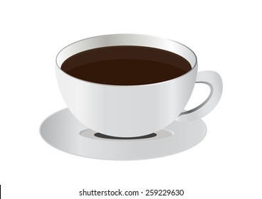Vector illustration of white cup coffee
