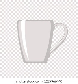 Vector illustration of white cup on transparent background