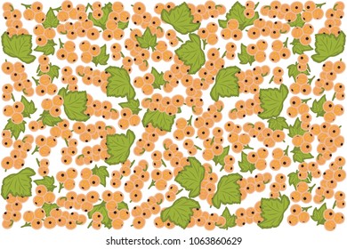 vector illustration of white currant berry and leaf design background white and berry EPS10