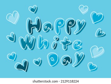 Vektorgrafik des Weißen Tages. Herzdesign. Poster, Flyer, Grußkarte. In Japan ist White Day ein Tag, um Geschenke an diejenigen zurückzugeben, die sie erhalten Schokolade vom Valentinstag.