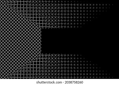 Vector illustration. White design on black background. Line pattern