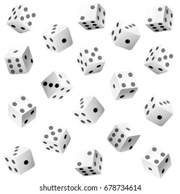 Vector illustration of white dice with double six roll. Web site page and mobile app design vector element