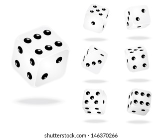 Vector illustration of white dices.