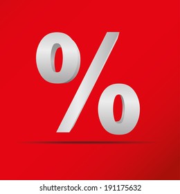 vector illustration of white discount coupons on a red background