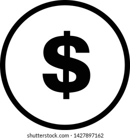 vector illustration of white dollar coin