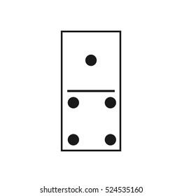 Vector illustration of a white domino icon in flat design style on white background. Domino sign.