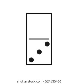 Vector illustration of a white domino icon in flat design style on white background. Domino sign.