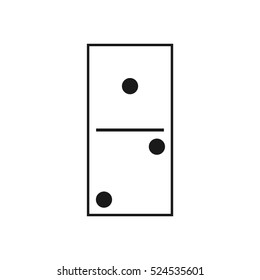 Vector illustration of a white domino icon in flat design style on white background. Domino sign.