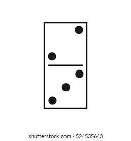 Vector illustration of a white domino icon in flat design style on white background. Domino sign.