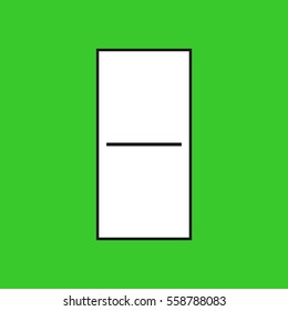 Vector illustration of a white domino icon in flat design style on green background. Domino sign. 0-0
