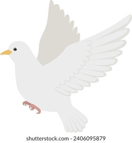 Vector illustration of white dove