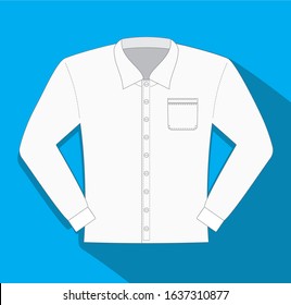 Vector Illustration, White Dress Shirt With Long Sleeves. The Design With Different Clothes And Style Of Them Could Be Found In My Portfolio. Eps10.