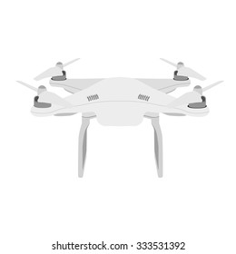 Vector illustration white drone radio controlled