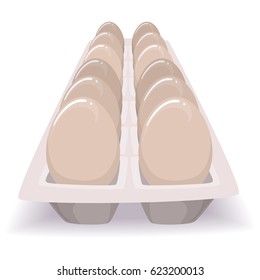 Vector Illustration of White Eggs in the tray